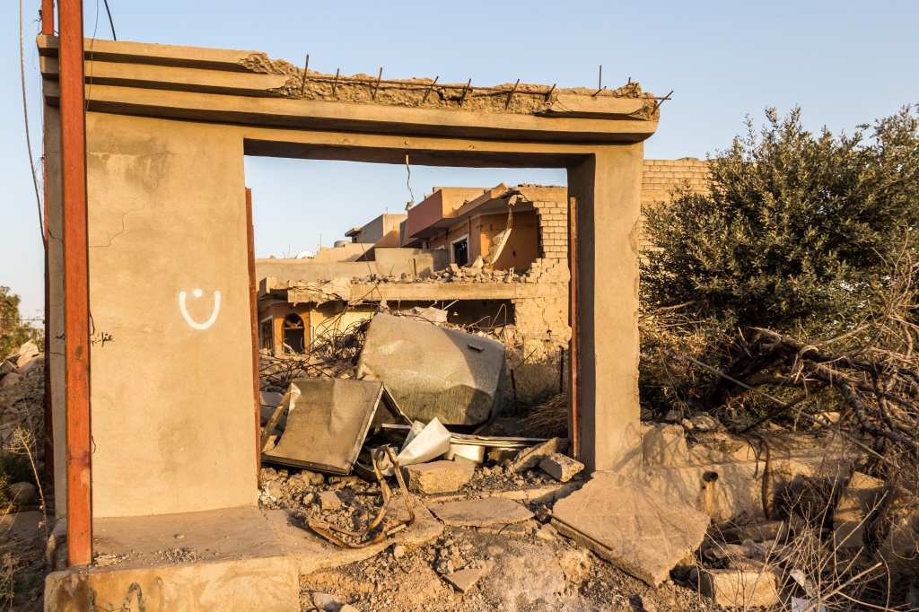 Destroyed house after ISIS was liberated in Mosul, Iraq.